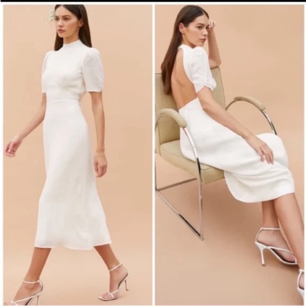 Reformation White Backless Dress